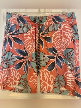 Hurley Coral Floral Drawstring Men’s Swim Trunks